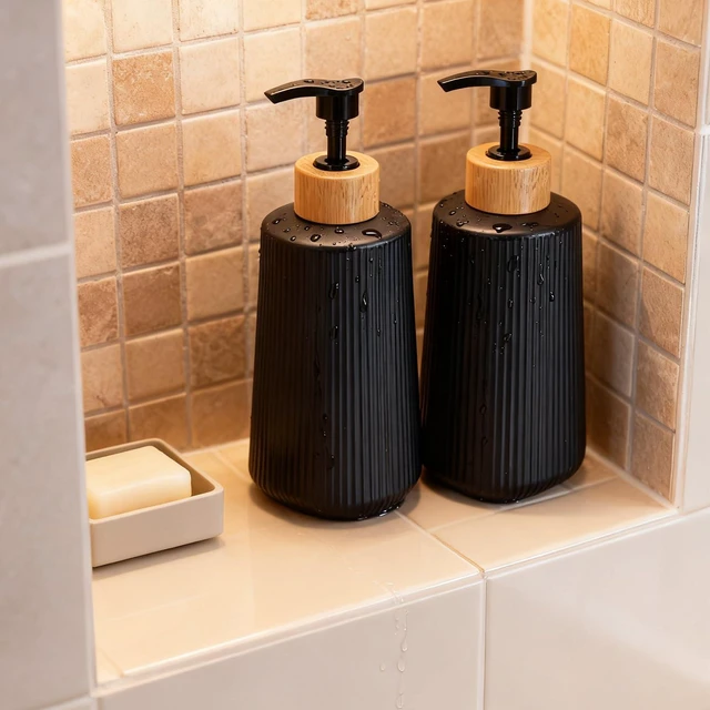 Alt view image 3 of 6 - Refillable Glass Hand Soap Dispenser Pump Bottle for Bathroom and Kitchen Dish