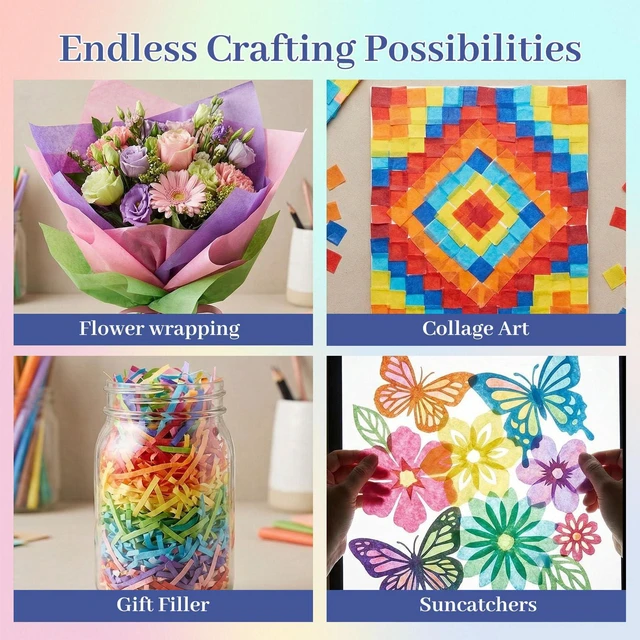 Alt view image 5 of 6 - Shindel Tissue Paper 120 Sheets, 20x14inch, 20 Colors for Gift Bags