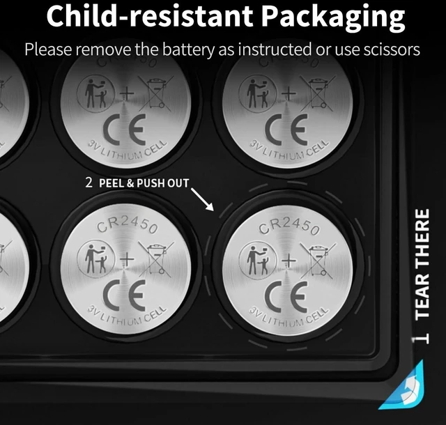 Alt view image 5 of 7 - NICEBATT CR2450 3V Lithium Battery 6 Pack, Long Lasting Power for Key Fob, Door Sensor, Security System and More