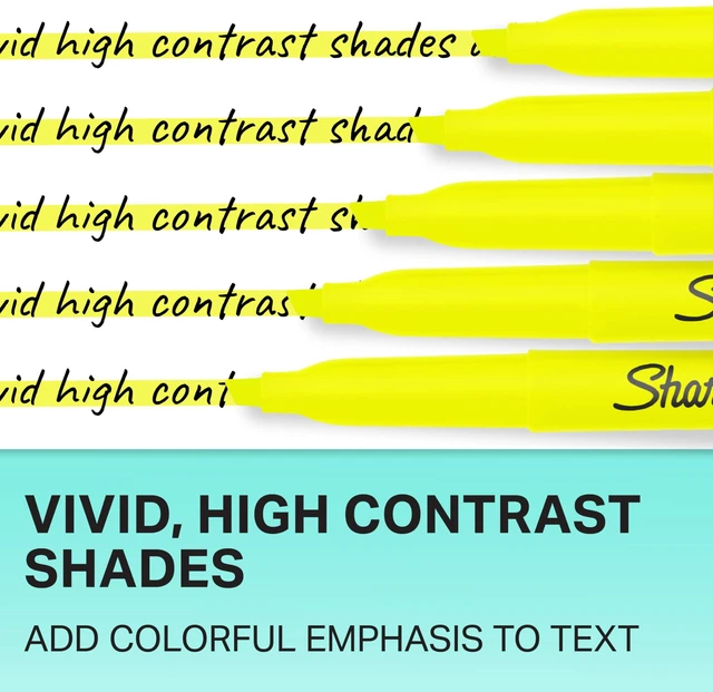 Alt view image 4 of 5 - Sharpie Pocket Style Highlighters Chisel Tip Fluorescent Yellow Box of 12