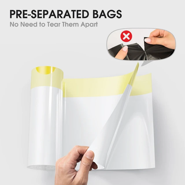 Alt view image 2 of 5 - CEROELDA 1.6Gallon 60Count Mini Drawstring Trash Bags, Unscented, Thick Plastic Wastebasket Liners for 4.5-8Liter/1.2-2Gallon Bathroom Bedroom Office Toilet