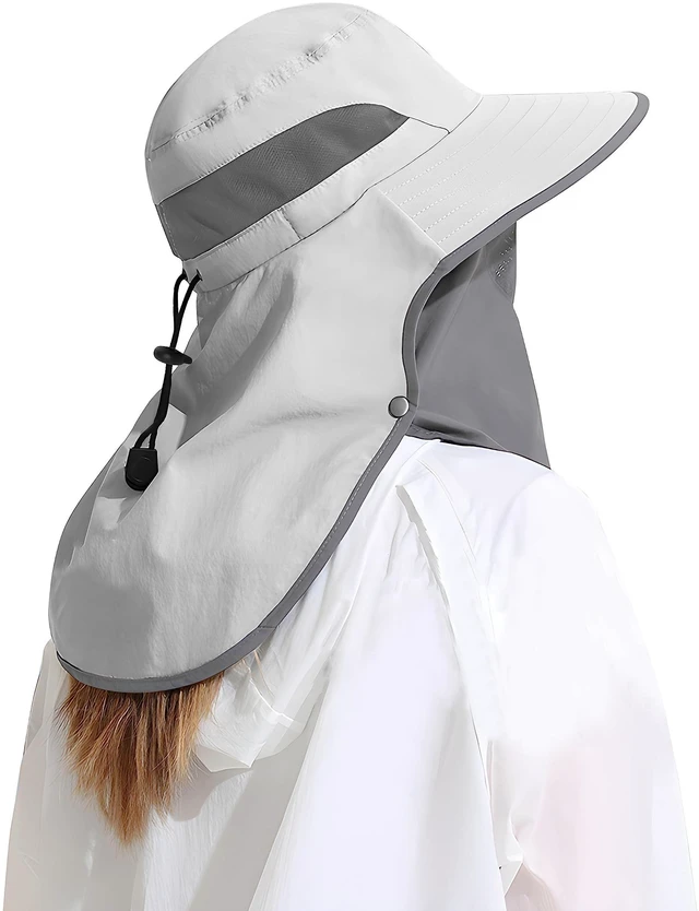 Main image of Sun Hat with Detachable Neck and Face Flap, UPF 50+ UV Protection, Visor Fishing Hat for Men and Women