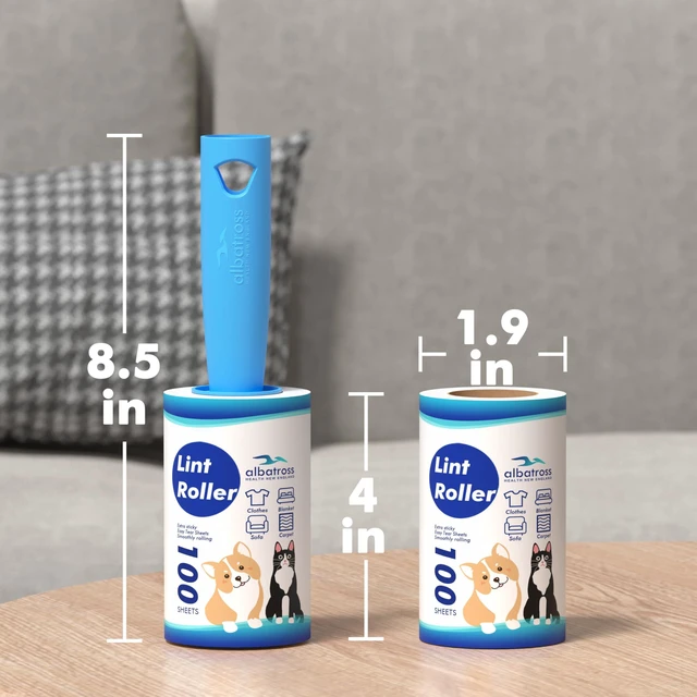 Alt view image 6 of 6 - 400 Sheets Lint Rollers for Pet Hair, Extra Sticky, 2 Handles, 4 Rollers
