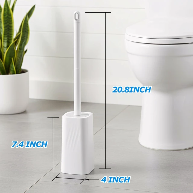 Alt view image 3 of 7 - FORASTO Toilet Bowl Brush and Holder Set - White, Bathroom Decor, Household Essentials, Cleaning Supplies