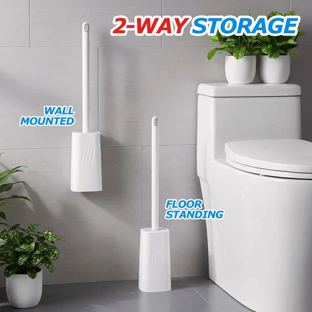 Alt view image 5 of 7 - FORASTO Toilet Bowl Brush and Holder Set - White, Bathroom Decor, Household Essentials, Cleaning Supplies