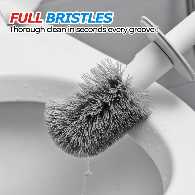 Alt view image 7 of 7 - FORASTO Toilet Bowl Brush and Holder Set - White, Bathroom Decor, Household Essentials, Cleaning Supplies