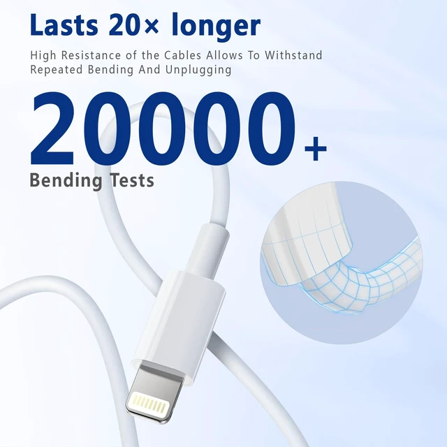Alt view image 5 of 6 - 2-Pack USB-C to Lightning Cable 3FT Apple MFi Certified