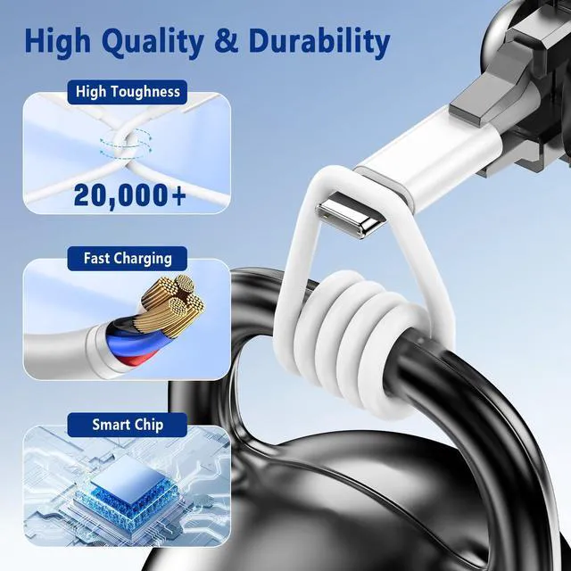 Alt view image 3 of 6 - 2-Pack USB-C to Lightning Cable 3FT Apple MFi Certified