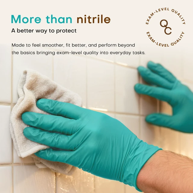 Alt view image 4 of 6 - SUP Powder-Free Nitrile Exam Gloves, 100 Count, Food Safe, Latex-Free, Disposable, for Medical, Lab, Cooking, Cleaning, Teal