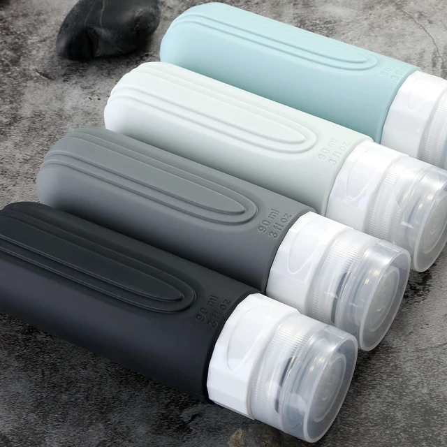 Alt view image 5 of 6 - Mrsdry 4-Pack TSA Approved 3oz Travel Bottles, BPA-Free Leak-Proof Refillable Liquid Silicone Squeezable Containers for Shampoo Conditioner Lotion