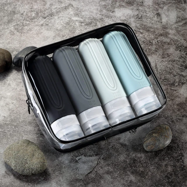 Alt view image 6 of 6 - Mrsdry 4-Pack TSA Approved 3oz Travel Bottles, BPA-Free Leak-Proof Refillable Liquid Silicone Squeezable Containers for Shampoo Conditioner Lotion