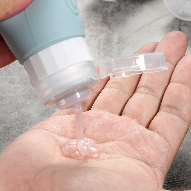 Alt view image 4 of 6 - Mrsdry 4-Pack TSA Approved 3oz Travel Bottles, BPA-Free Leak-Proof Refillable Liquid Silicone Squeezable Containers for Shampoo Conditioner Lotion