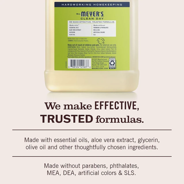 Alt view image 5 of 6 - Mrs. Meyer's Clean Day Hand Soap Refill, 33 Fl Oz, Lemon Verbena Scent