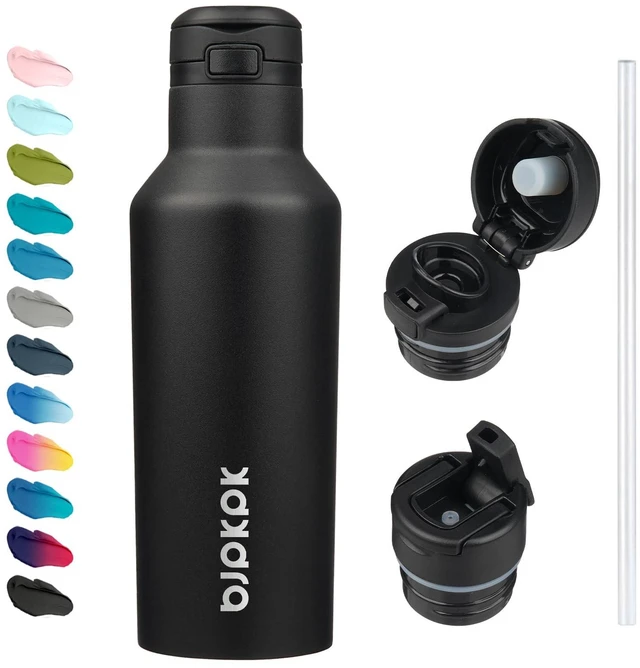 Main image of BJPKPK 17oz Stainless Steel Insulated Thermal Water Bottle with Straw and Handle