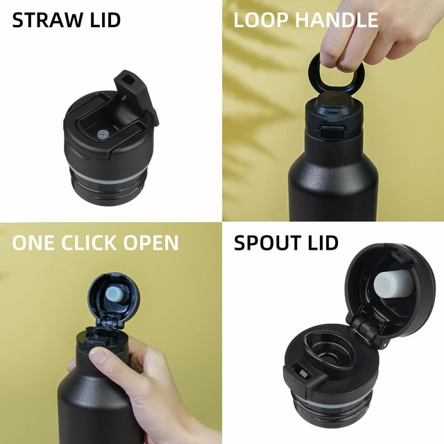 Alt view image 6 of 6 - BJPKPK 17oz Stainless Steel Insulated Thermal Water Bottle with Straw and Handle