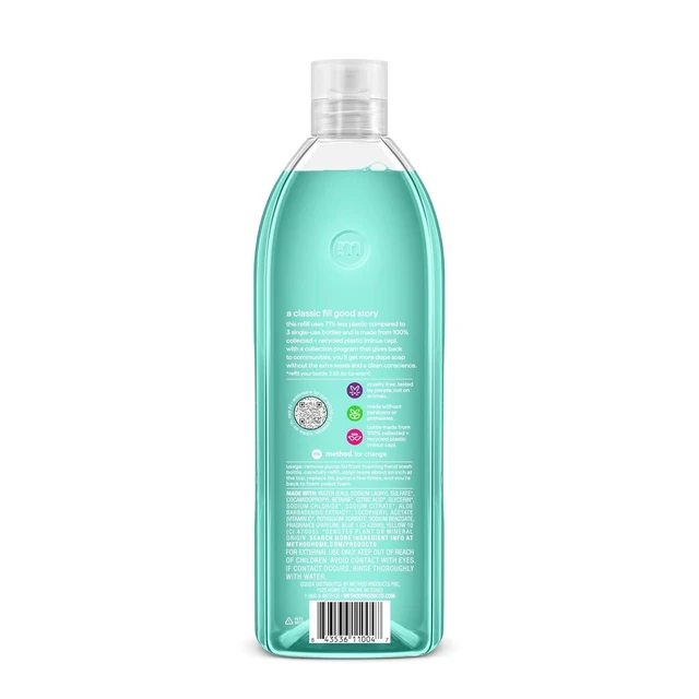 Alt view image 6 of 6 - Method Foaming Hand Wash Refill, 28 fl oz, Waterfall
