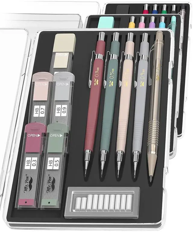 Main image of Mr. Pen Art Mechanical Pencil Set, 5 Sizes (0.3, 0.5, 0.7, 0.9, 2.0mm)
