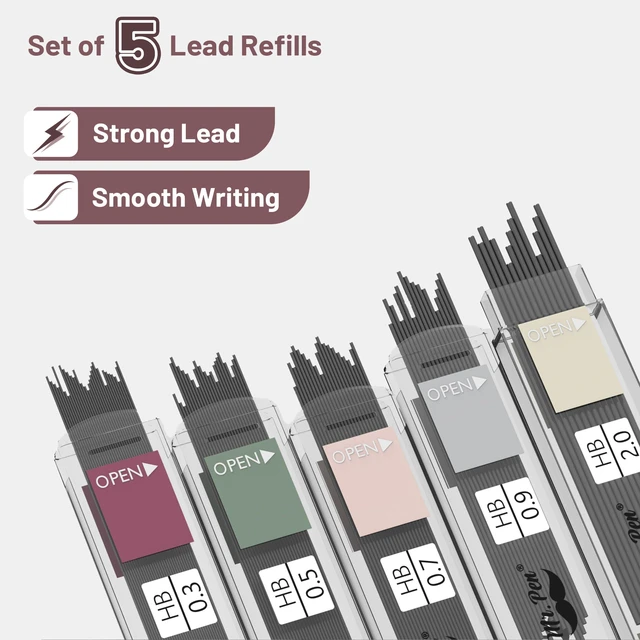 Alt view image 6 of 6 - Mr. Pen Art Mechanical Pencil Set, 5 Sizes (0.3, 0.5, 0.7, 0.9, 2.0mm)