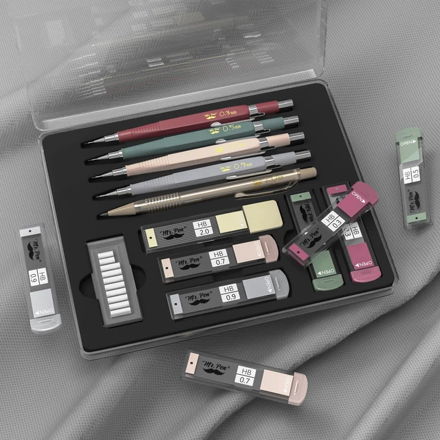 Alt view image 4 of 6 - Mr. Pen Art Mechanical Pencil Set, 5 Sizes (0.3, 0.5, 0.7, 0.9, 2.0mm)