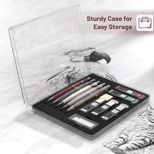 Alt view image 2 of 6 - Mr. Pen Art Mechanical Pencil Set, 5 Sizes (0.3, 0.5, 0.7, 0.9, 2.0mm)
