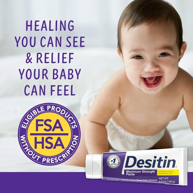 Alt view image 2 of 6 - Desitin Maximum Strength Diaper Rash Paste, 40% Zinc Oxide, 4.8oz