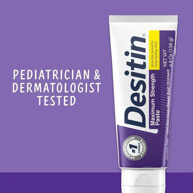 Alt view image 6 of 6 - Desitin Maximum Strength Diaper Rash Paste, 40% Zinc Oxide, 4.8oz