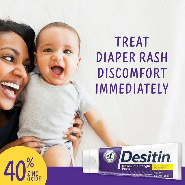 Alt view image 5 of 6 - Desitin Maximum Strength Diaper Rash Paste, 40% Zinc Oxide, 4.8oz