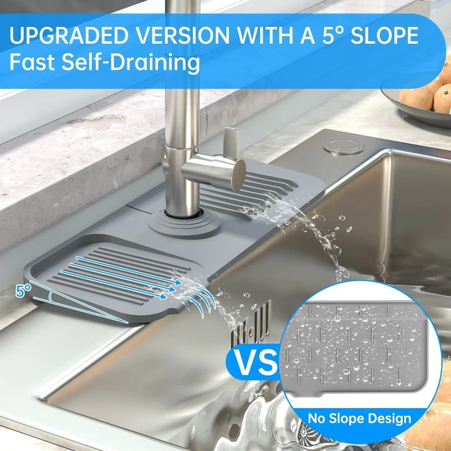 Alt view image 7 of 7 - NiHome Silicone Faucet Splash Guard - Kitchen Sink Protector, Faucet Mat for RV Bathroom Laundry Room, Fits Faucets up to 2.5 Inches
