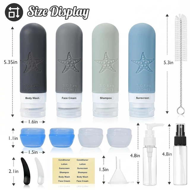 Alt view image 3 of 7 - Travel Bottles 18 Pack, Leak Proof, TSA Approved 3oz for Toiletries