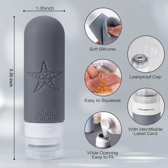 Alt view image 4 of 7 - Travel Bottles 18 Pack, Leak Proof, TSA Approved 3oz for Toiletries