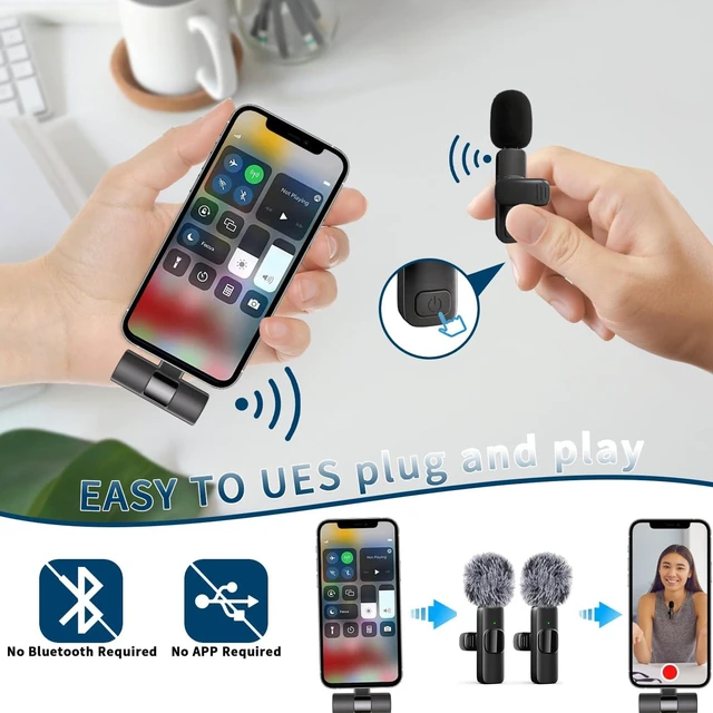 Alt view image 6 of 7 - Professional Wireless Lavalier Microphone for iPhone iPad Android, Mini Lapel Mic for Video Recording Interview Podcast Vlog YouTube TikTok Content Creators