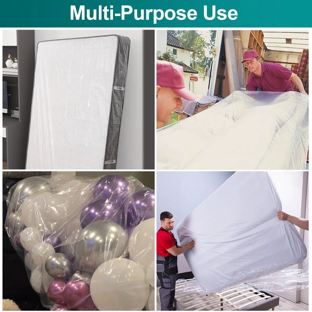 Alt view image 7 of 7 - Mattress Bag for Moving Storage, Plastic Mattress Protector Cover, Queen and King Size, 1 Pack