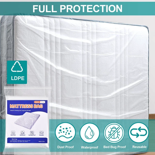 Alt view image 5 of 7 - Mattress Bag for Moving Storage, Plastic Mattress Protector Cover, Queen and King Size, 1 Pack
