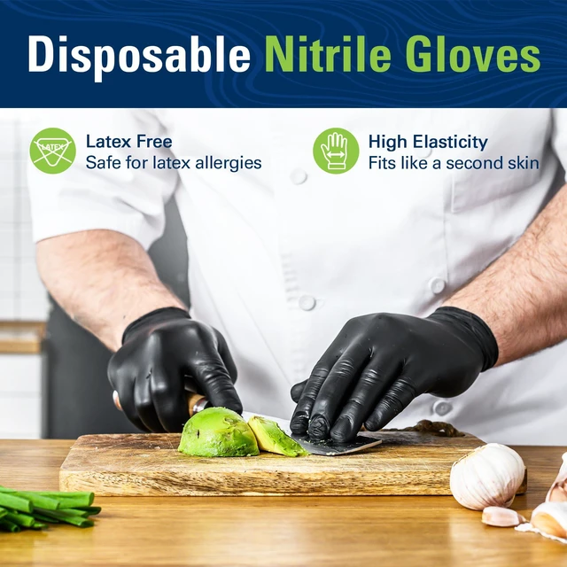 Alt view image 2 of 5 - SWIFTLITE Black Nitrile Disposable Gloves, Latex Free, Food Safe