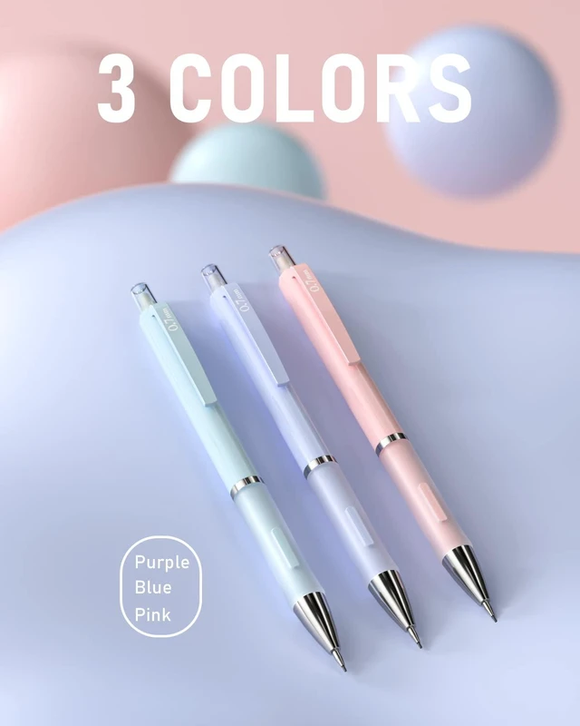 Alt view image 3 of 6 - Nicpro 0.7mm Cute Mechanical Pencil Set with Case, 3-Pack