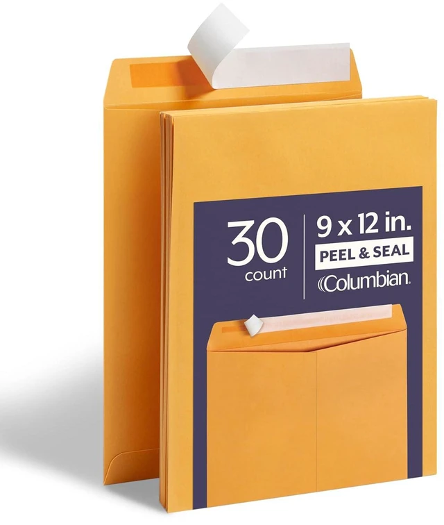 Main image of Columbian 9 x 12 Catalog Envelopes, 30 Pack, Self Seal Closure, Heavyweight 28 lb Kraft Paper, for Mailing, Filing and Organizing