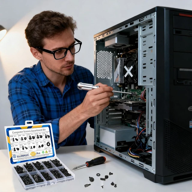 Alt view image 6 of 7 - 507Pcs Professional Computer Screws Assortment Kit, Motherboard Screws, Standoffs, PC Case, SSD, Hard Drive, Fan, CD-ROM Screws, for DIY PC Build and Repair