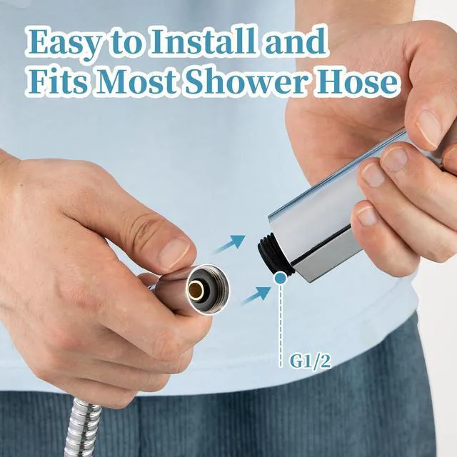 Alt view image 2 of 7 - OFFO 6-Mode High Pressure Handheld Shower Head, Chrome Finish, High Flow Boosting Sprayer for Low Water Pressure