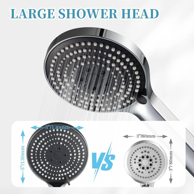 Alt view image 4 of 7 - OFFO 6-Mode High Pressure Handheld Shower Head, Chrome Finish, High Flow Boosting Sprayer for Low Water Pressure