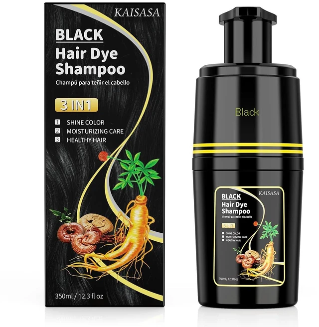 Main image of 3 in 1 Black Hair Dye Shampoo for Covering Grey Hair