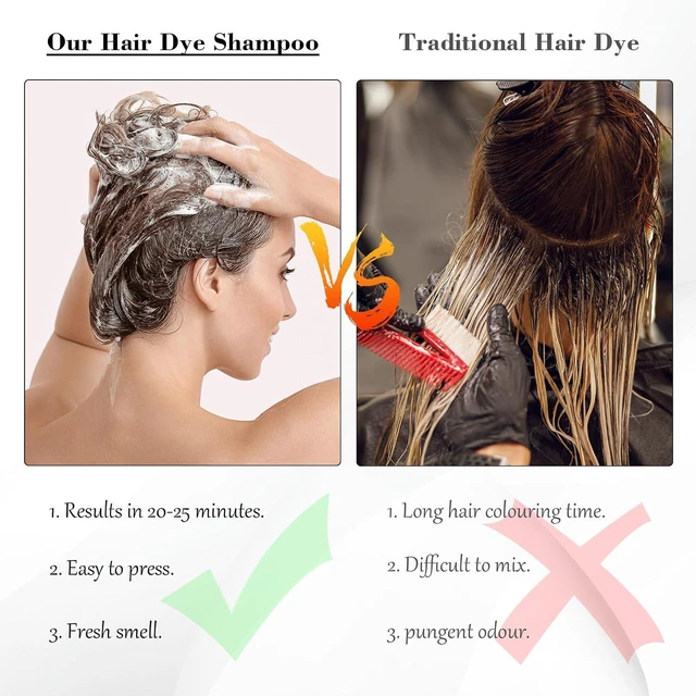 Alt view image 3 of 6 - 3 in 1 Black Hair Dye Shampoo for Covering Grey Hair