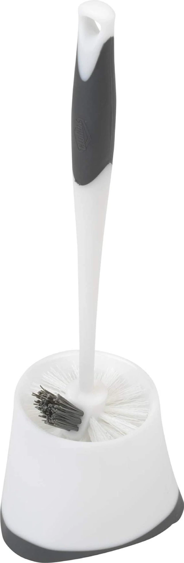 Main image of Clorox Corner Toilet Bowl Brush with Under Rim Scrubber, Corner Storage Caddy, White