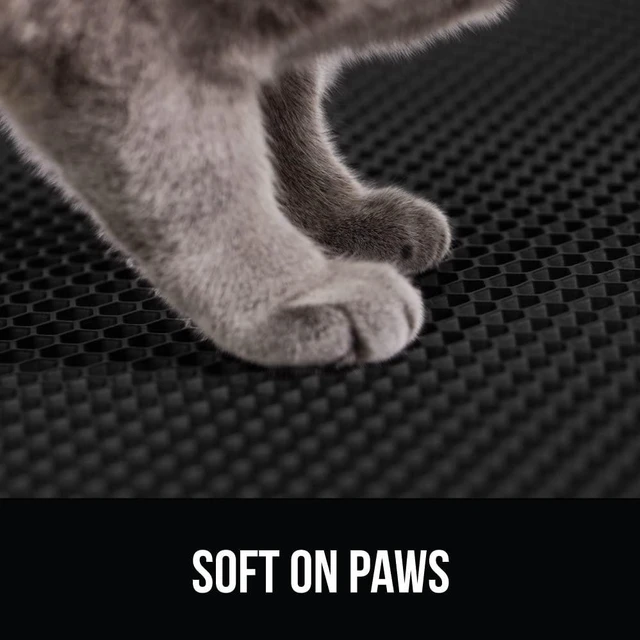 Alt view image 5 of 6 - GORILLA GRIP Honeycomb Cat Litter Box Mat, 24x15, Black, Soft on Paws