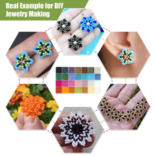 Alt view image 4 of 7 - Ybxjges 24000Pcs 2mm Glass Seed Beads Kit, 28 Colors, for Jewelry Making, Bracelets, Necklaces, Earrings