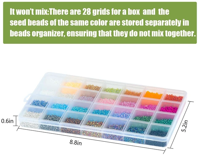 Alt view image 2 of 7 - Ybxjges 24000Pcs 2mm Glass Seed Beads Kit, 28 Colors, for Jewelry Making, Bracelets, Necklaces, Earrings