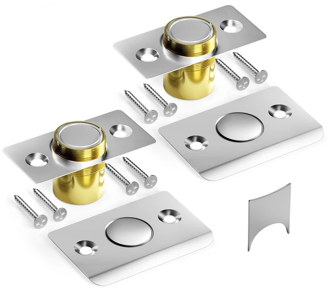 Main image of Tonitrui Upgraded Strong Magnetic Door Catch 2 Pack Silver, Replacement for Traditional Ball Catch, Quiet & Easy to Install for Top of Closet Door