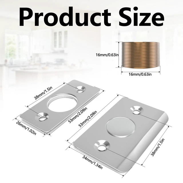 Alt view image 5 of 7 - Tonitrui Upgraded Strong Magnetic Door Catch 2 Pack Silver, Replacement for Traditional Ball Catch, Quiet & Easy to Install for Top of Closet Door