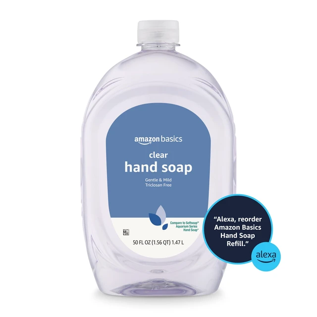 Alt view image 6 of 6 - Basics Gentle & Mild Clear Liquid Hand Soap Refill, 50Fl Oz, 2-Pack, Triclosan-Free, Dermatologist-Tested