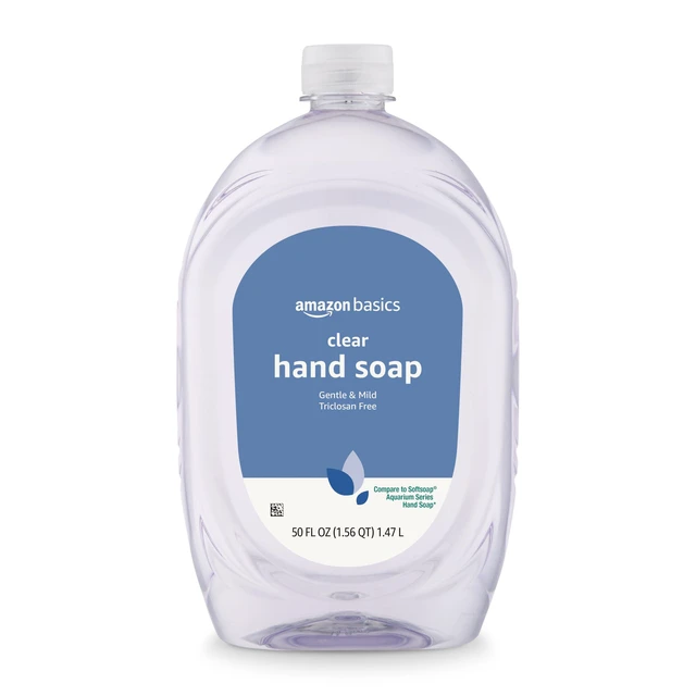Alt view image 3 of 6 - Basics Gentle & Mild Clear Liquid Hand Soap Refill, 50Fl Oz, 2-Pack, Triclosan-Free, Dermatologist-Tested