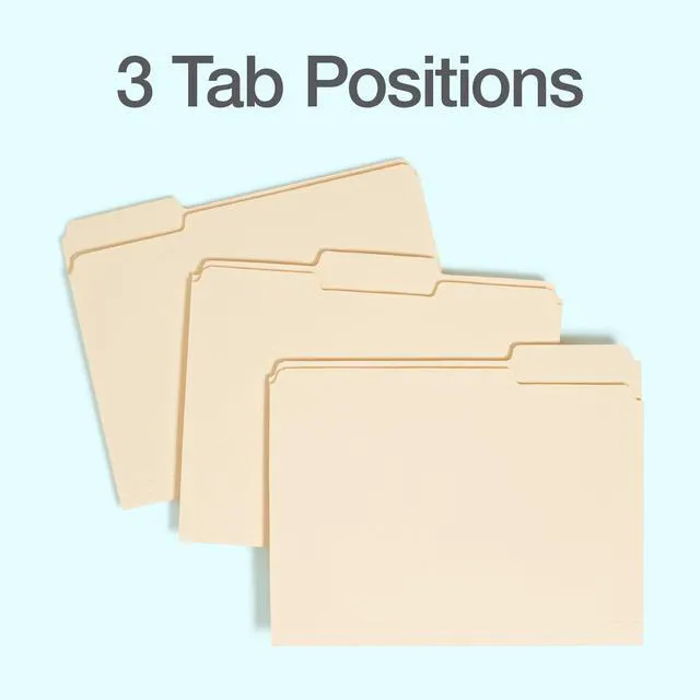 Alt view image 3 of 6 - Oxford File Folders, 36 Pack, Letter Size 8.5"x11", 3 Tabs, Manila Paper, for School, Office & Home Document Organization